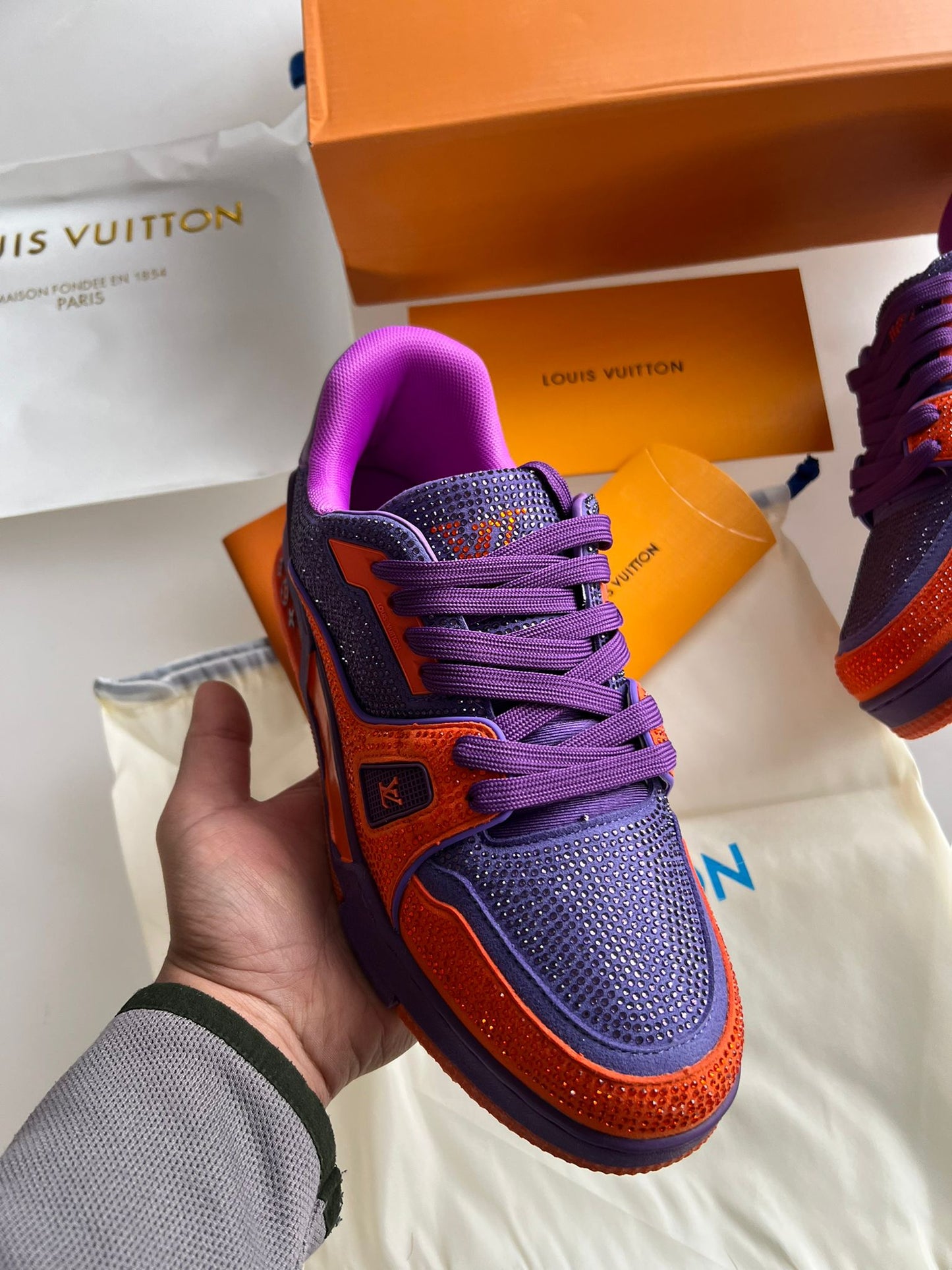 Louis Vuitton Trainer Swarovski Purple