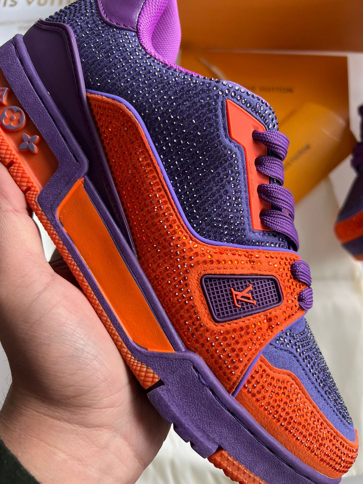 Louis Vuitton Trainer Swarovski Purple