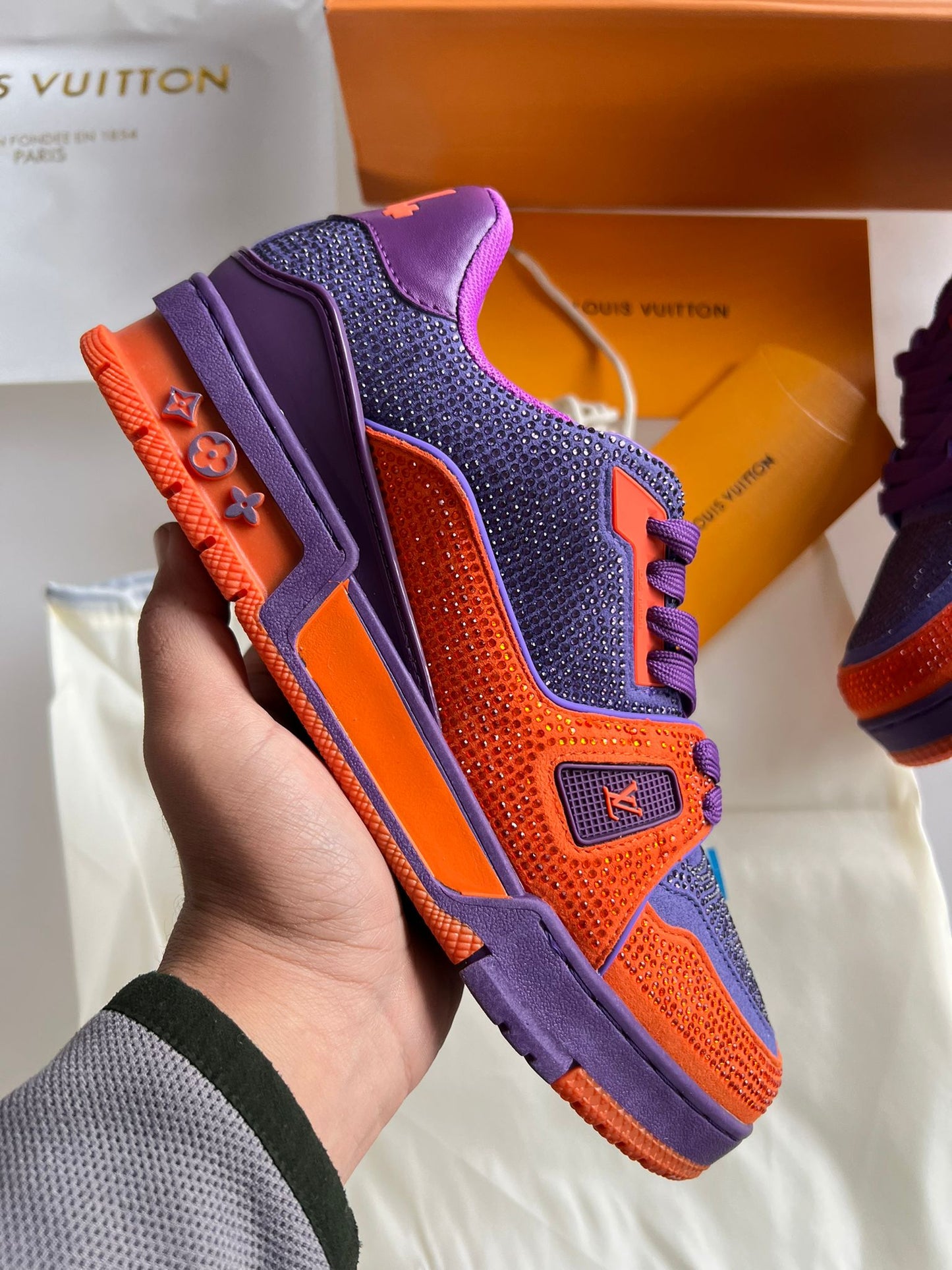 Louis Vuitton Trainer Swarovski Purple