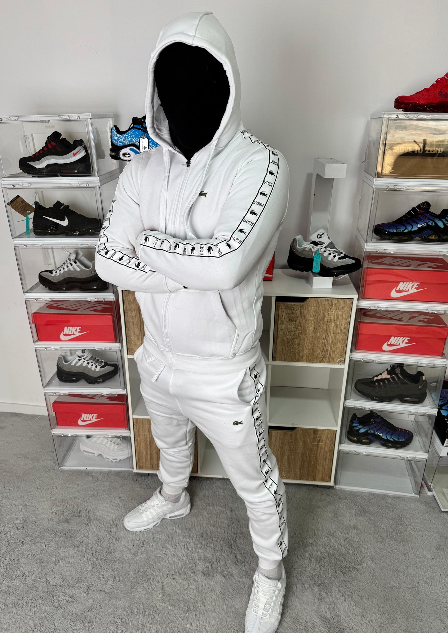 Chandal Lacoste Cremallera Blanco