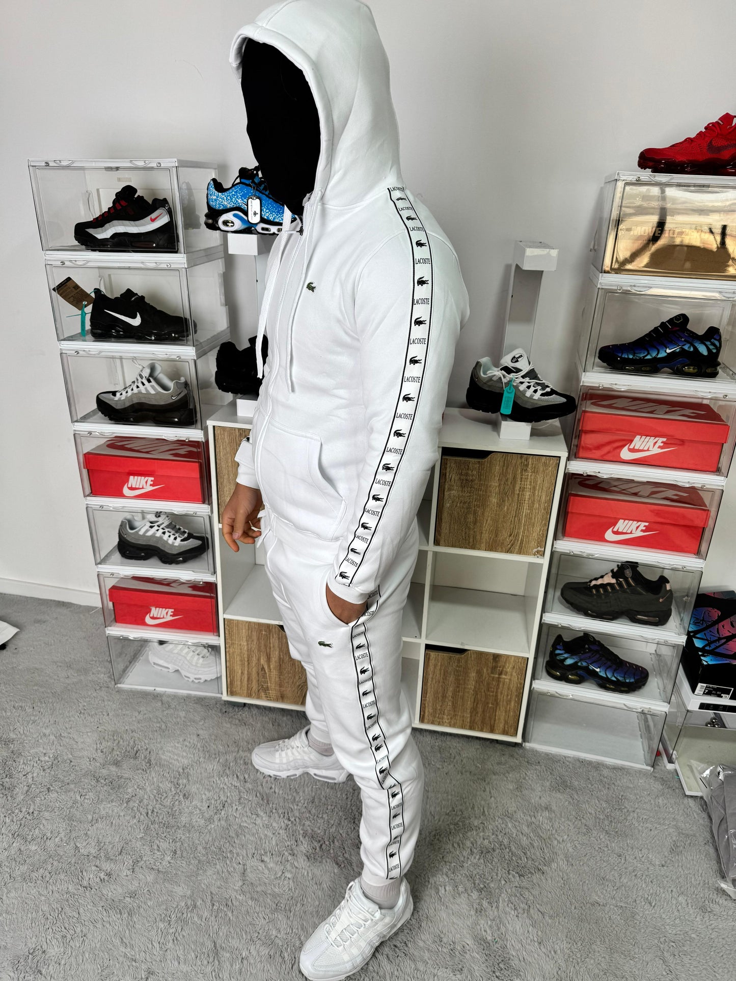 Chandal Lacoste Cremallera Blanco